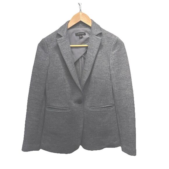 Ann Taylor The Hutton  Blazer 0 Gray Wool Blend Washable One Button Tailored - Picture 1 of 8